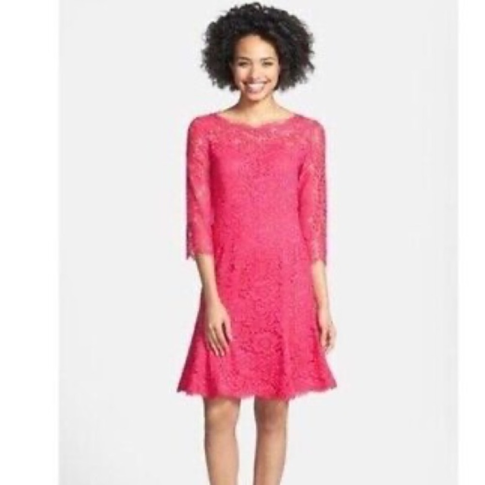 Elegant Pink Lace Dress